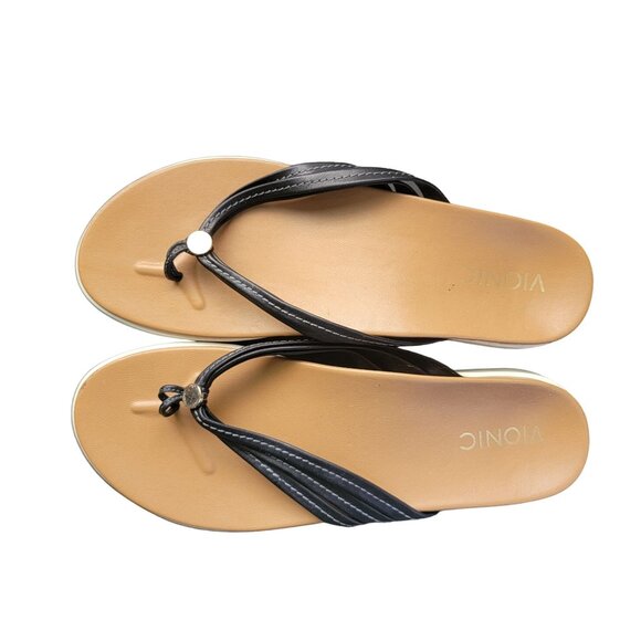 Vionic Palm Catalina Leather Thong Flip Flop Sandal Women's Sz 11 - Picture 3 of 9